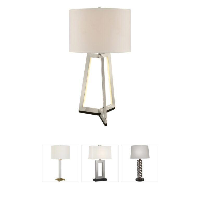Lite Source Pax Brushed Nickel Table Lamp with LED Night Light
