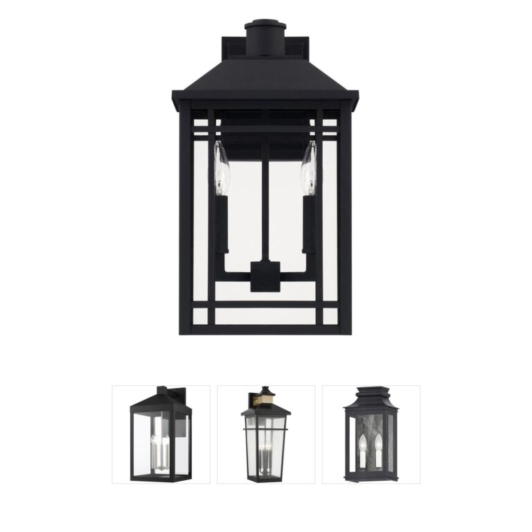 Capital Lighting Braden Black 2-Light Outdoor Wall Lantern with Clear Glass