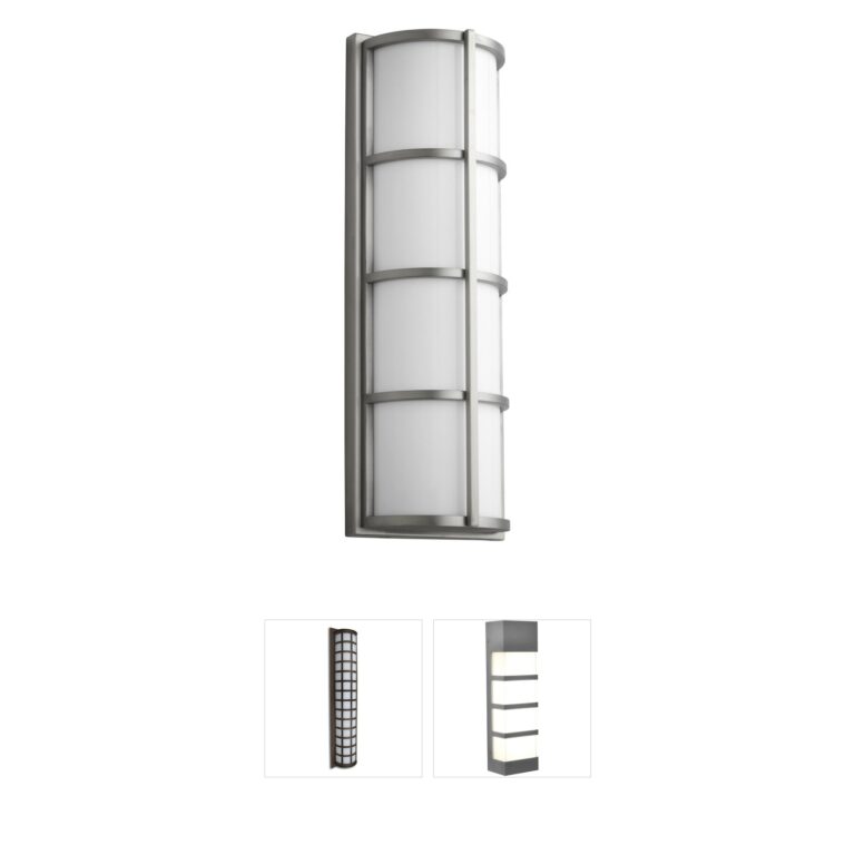 Oxygen Lighting Leda Satin Nickel Stainless Steel Outdoor Sconce