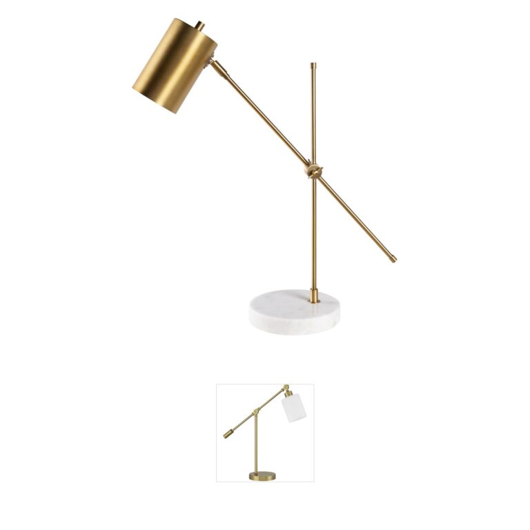 Surya Hannity Modern Brass and Marble Table Lamp