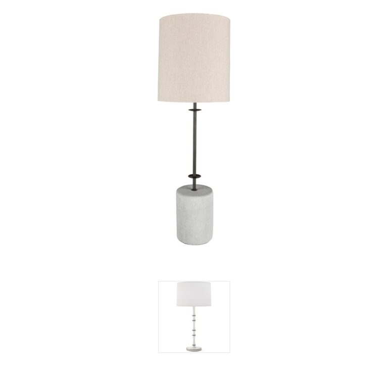 Surya Rigby Taupe Metal and Stone Table Lamp