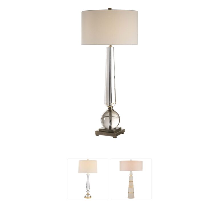 Uttermost Crista Crystal & Brushed Nickel Table Lamp
