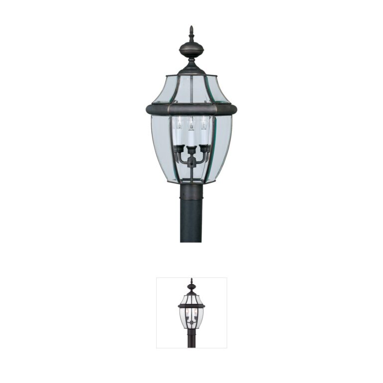 Forte Lighting Signature Collection Brass Outdoor Post Light
