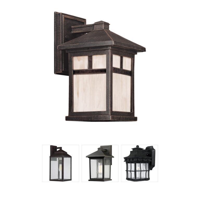 Forte Lighting Signature Painted Rust Outdoor Wall Light with Honey Panels