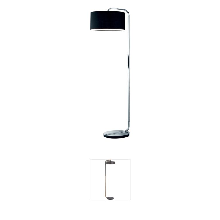 Arnsberg Cannes Chrome & Black Fabric Floor Lamp