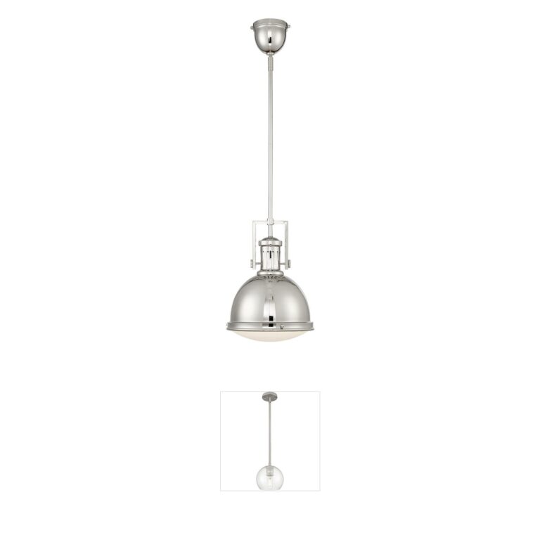 Savoy House Chival 1-Light Polished Nickel Pendant with White Opal Etched Glass