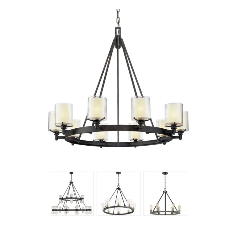 Troy Lighting Arcadia 10-Light Hand-Worked Iron Chandelier