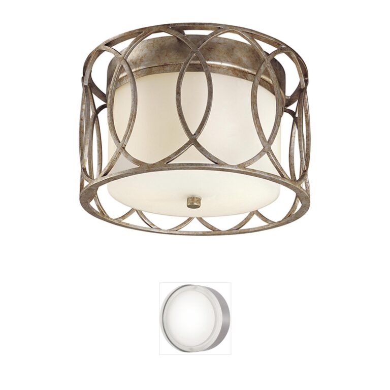 Troy Lighting Sausalito Hand-Worked Iron Flush Mount in Silver Gold