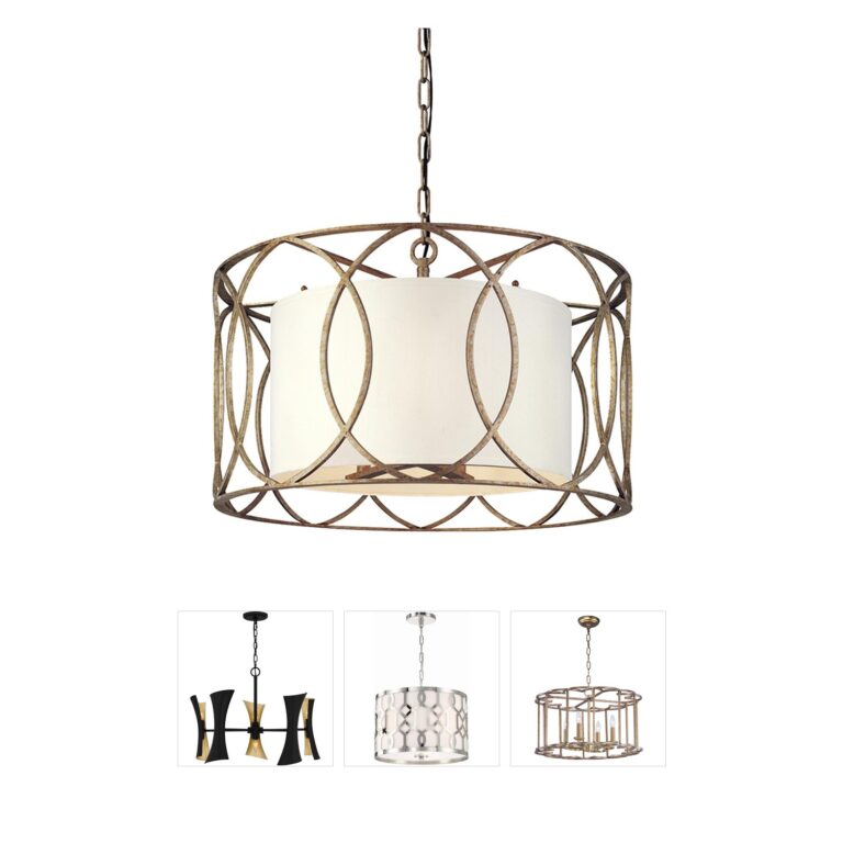 Troy Lighting Sausalito Silver Gold Hand-Worked Iron Chandelier