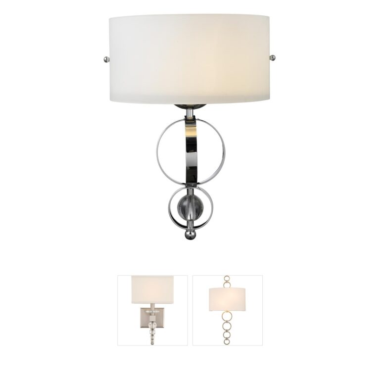 Golden Lighting Cerchi Chrome and Etched Opal Glass Wall Sconce