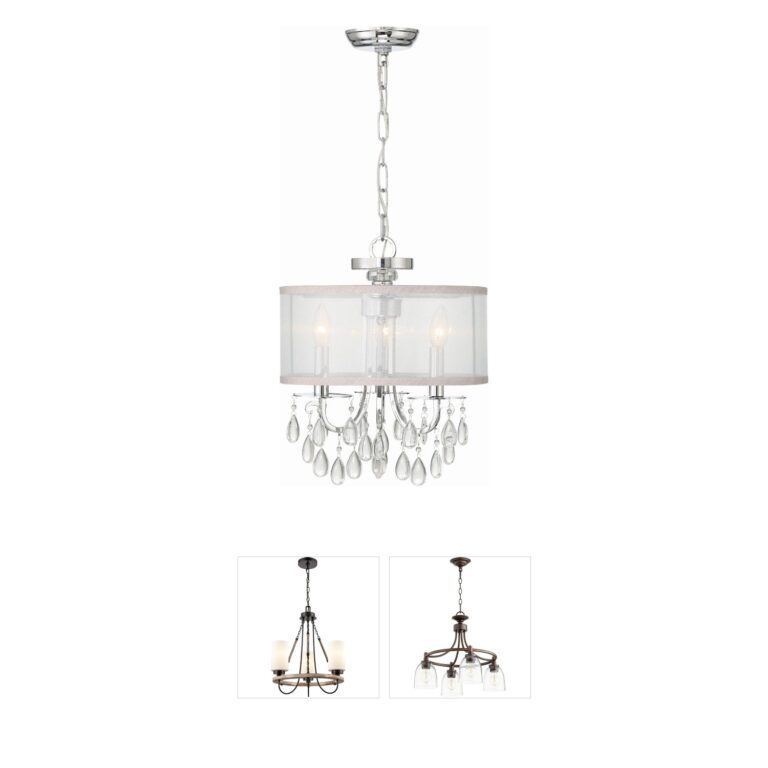 Crystorama Hampton Polished Chrome and Crystal Drum Mini Chandelier