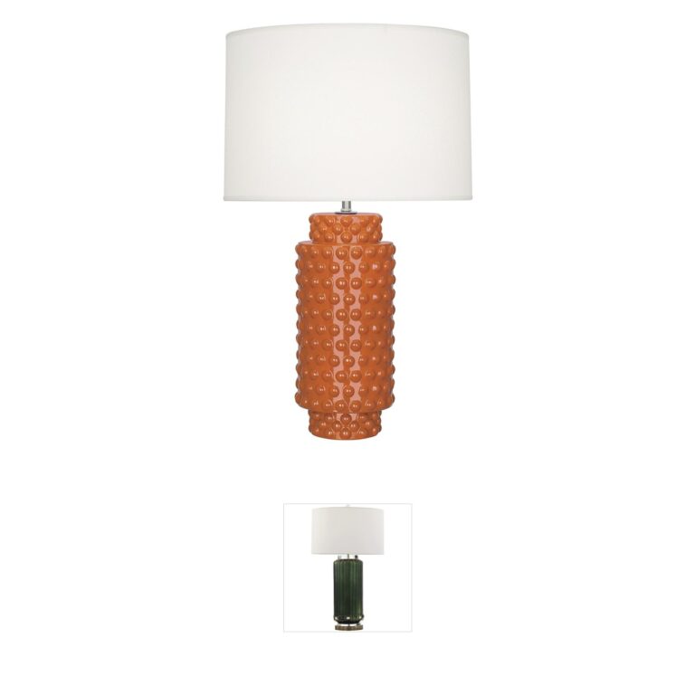 Robert Abbey Dolly Pumpkin Glazed Ceramic Table Lamp