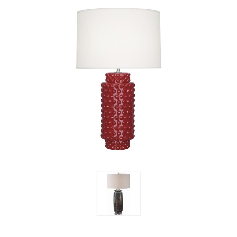Robert Abbey Dolly Ruby Red Glazed Ceramic Table Lamp