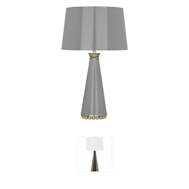 Robert Abbey Pearl Smoky Taupe Table Lamp with Gold-Lined Shade