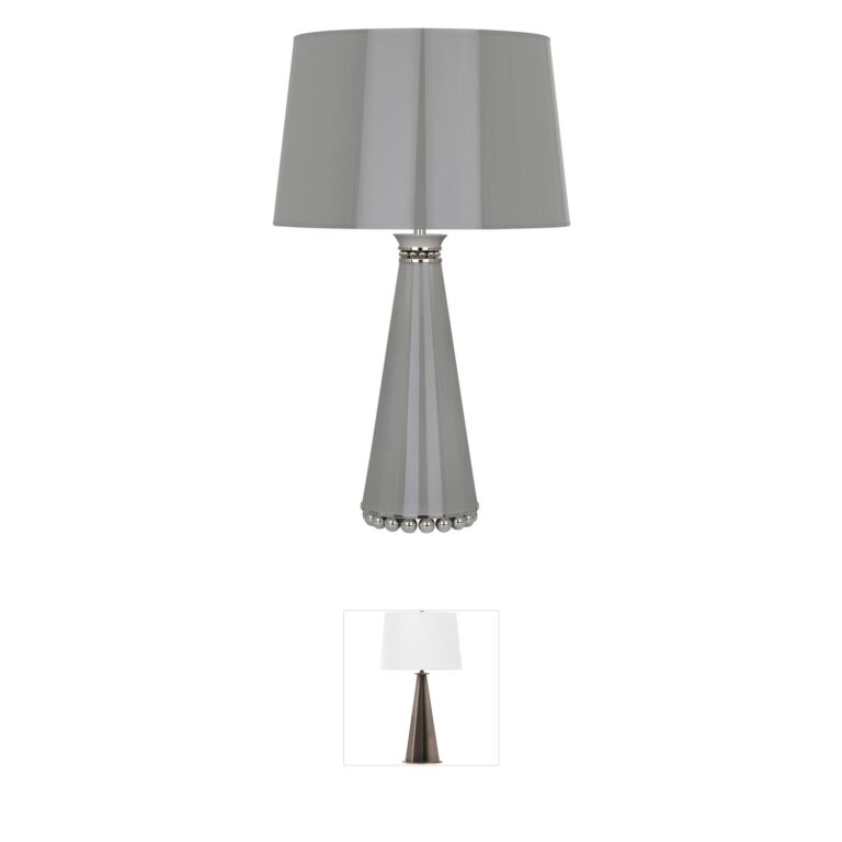 Robert Abbey Pearl Smoky Taupe Table Lamp with Silver Lined Shade