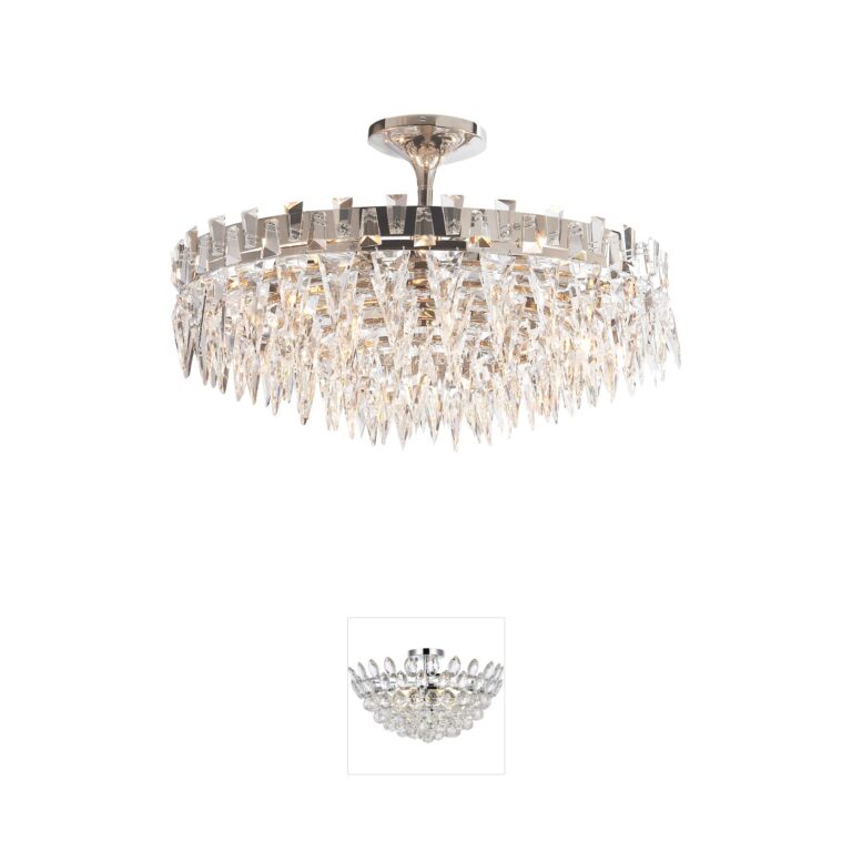 Visual Comfort Signature Collection Joe Nye Trillion Polished Nickel Flush Mount