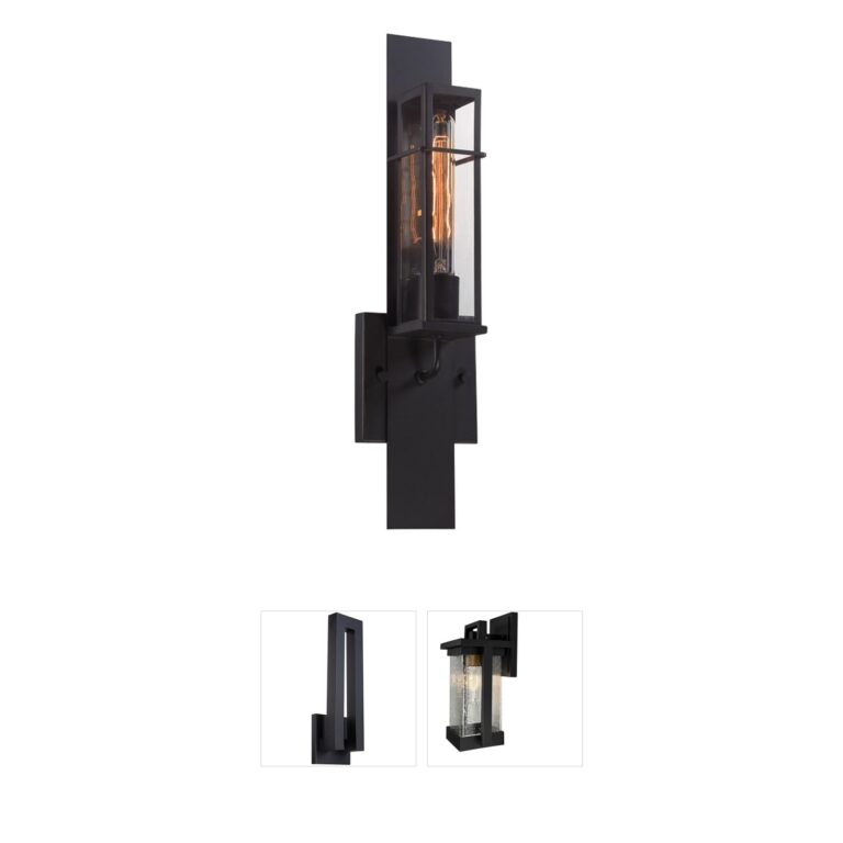 Eurofase Muller 19" Black Outdoor Wall Light with Glass