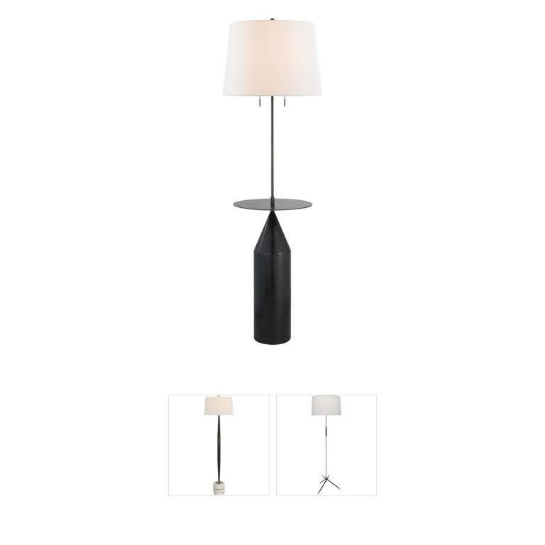 Visual Comfort Signature Collection Kelly Wearstler Zephyr Aged Iron Floor Lamp