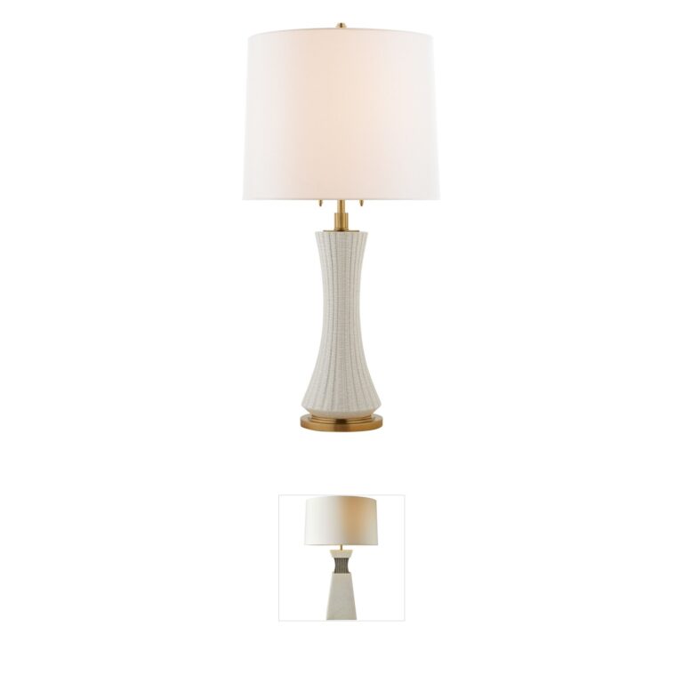 Visual Comfort Signature Collection Thomas O'Brien Elena White Crackle Table Lamp