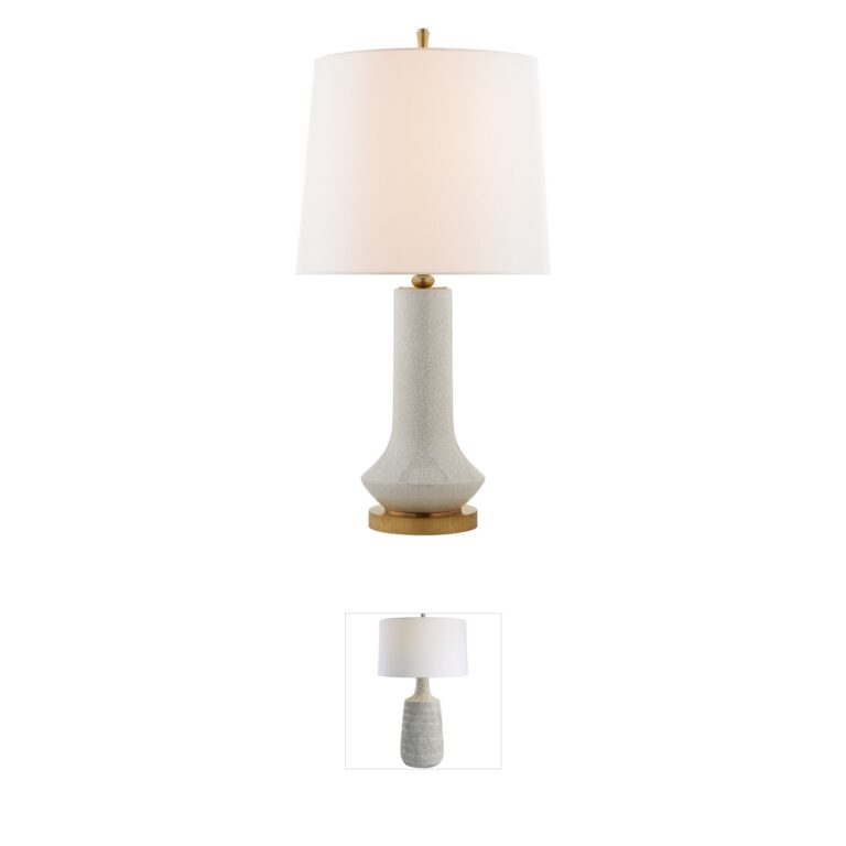 Visual Comfort Signature Thomas O'Brien Luisa White Crackle Ceramic Table Lamp