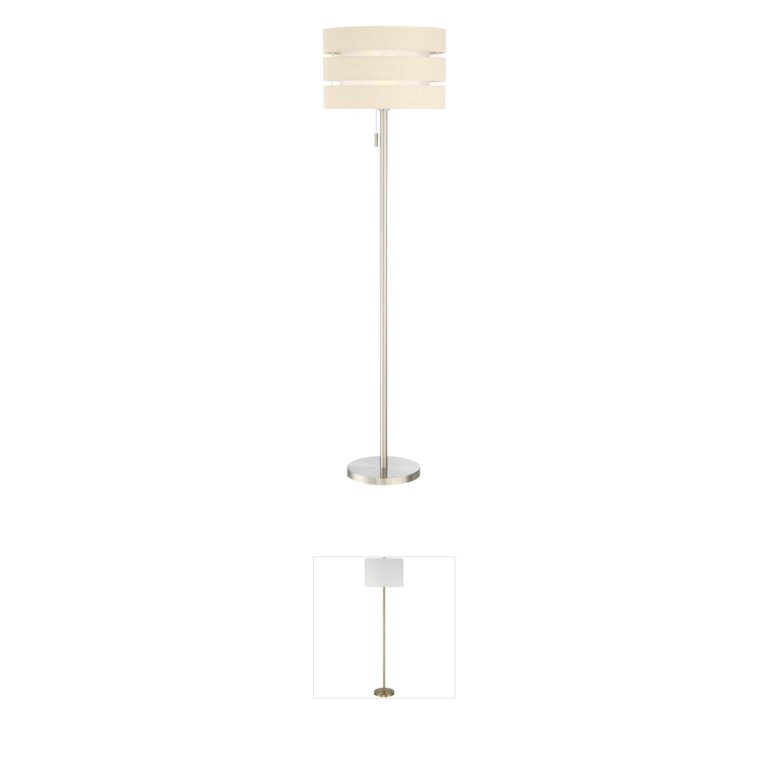 Lite Source Falan Brushed Nickel Metal Floor Lamp