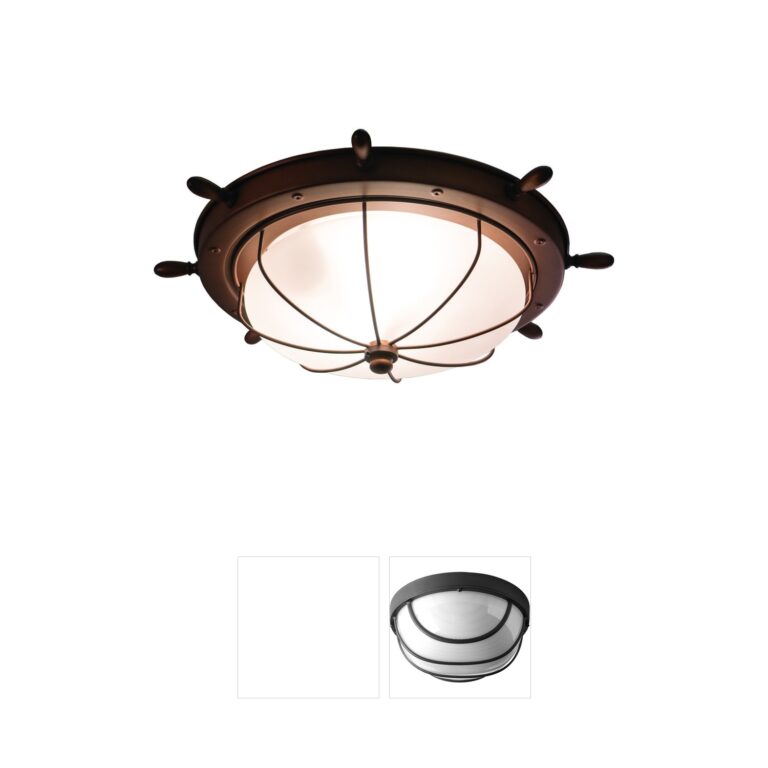 Vaxcel Orleans Ship Wheel Outdoor Ceiling Light - Antique Red Copper