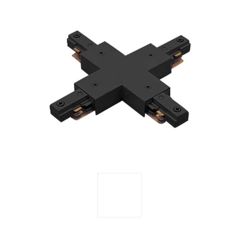 WAC Lighting J 2-Circuit Track Black Aluminum X Connector