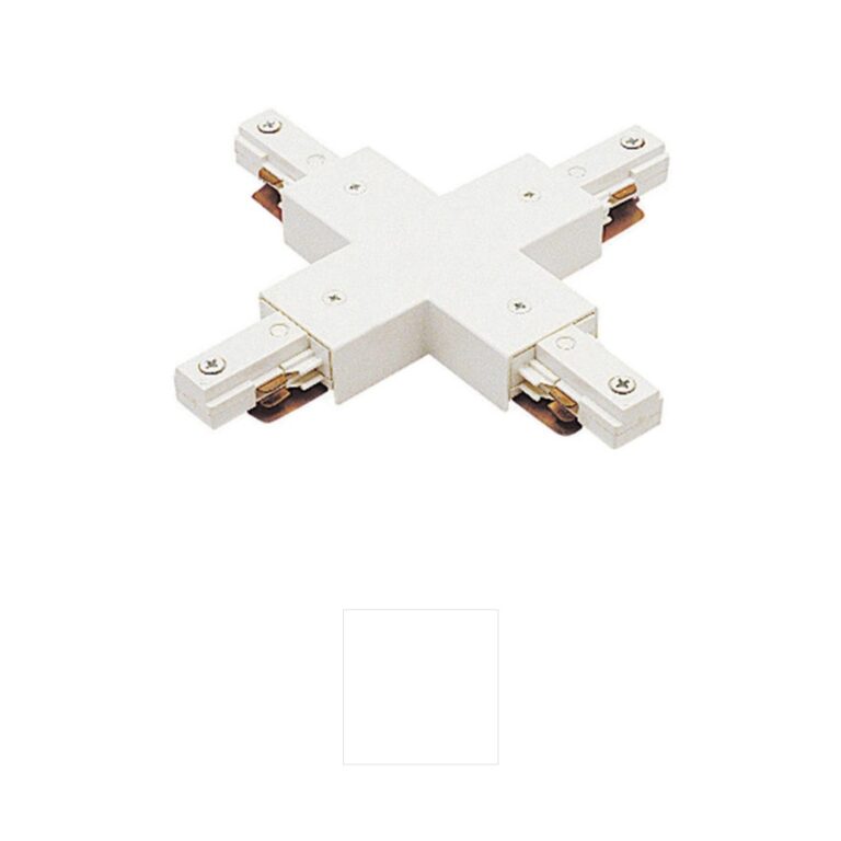 WAC Lighting J 2-Circuit Track Die-Cast Aluminum X-Connector in White