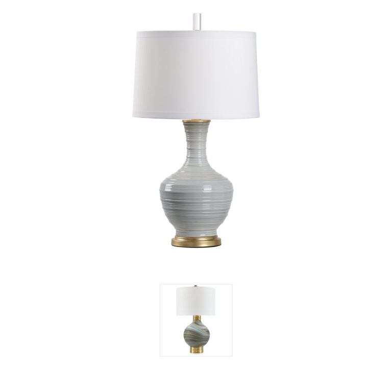 Wildwood Collection Gray Glaze Porcelain Table Lamp