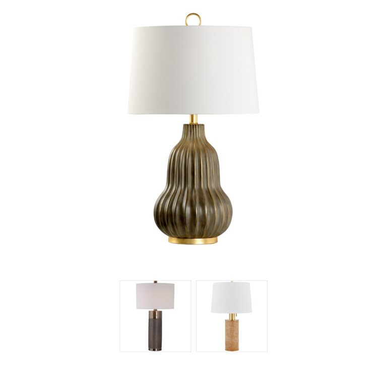 Wildwood Wildwood Aged Gray Ceramic Table Lamp with Antique Gold Accents