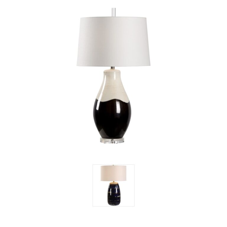 Wildwood Wildwood Ceramic Table Lamp in Cream and Metallic Glaze