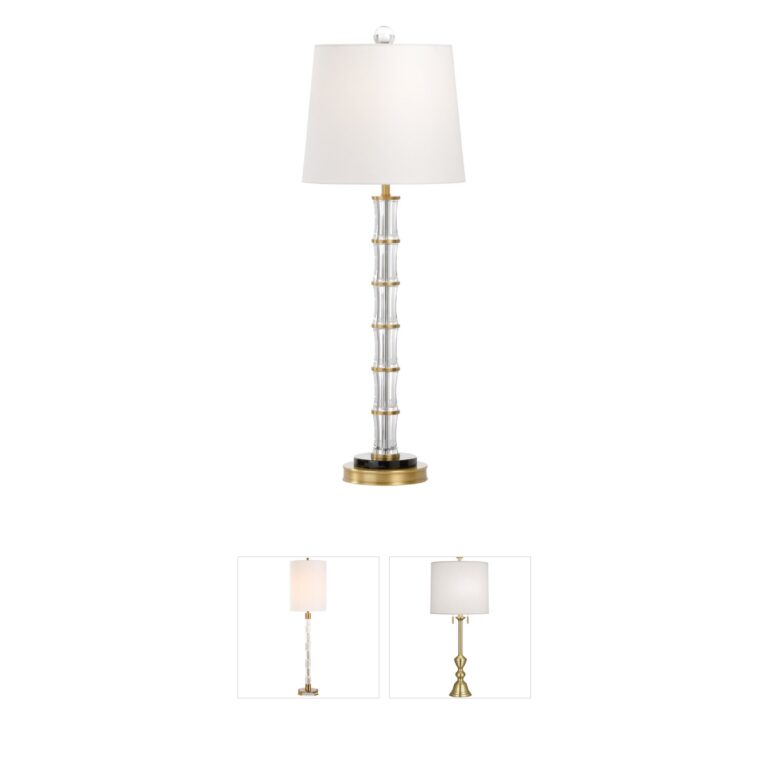 Wildwood Wildwood Clear Crystal Column Table Lamp