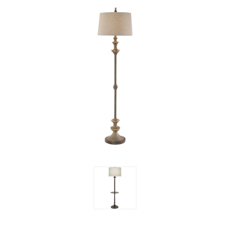 Uttermost Vetralla Textured Silver and Champagne Floor Lamp