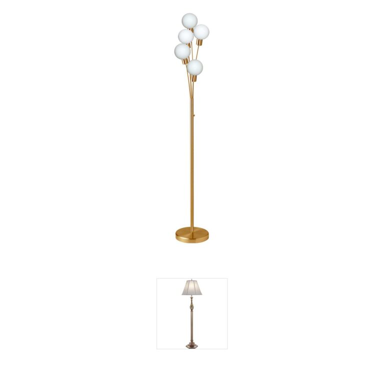 Dainolite Transitional Aged Brass 5-Light Floor Lamp