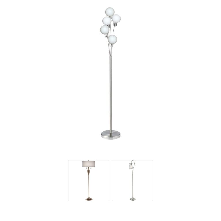 Dainolite Transitional Cluster Floor Lamp in Satin Chrome
