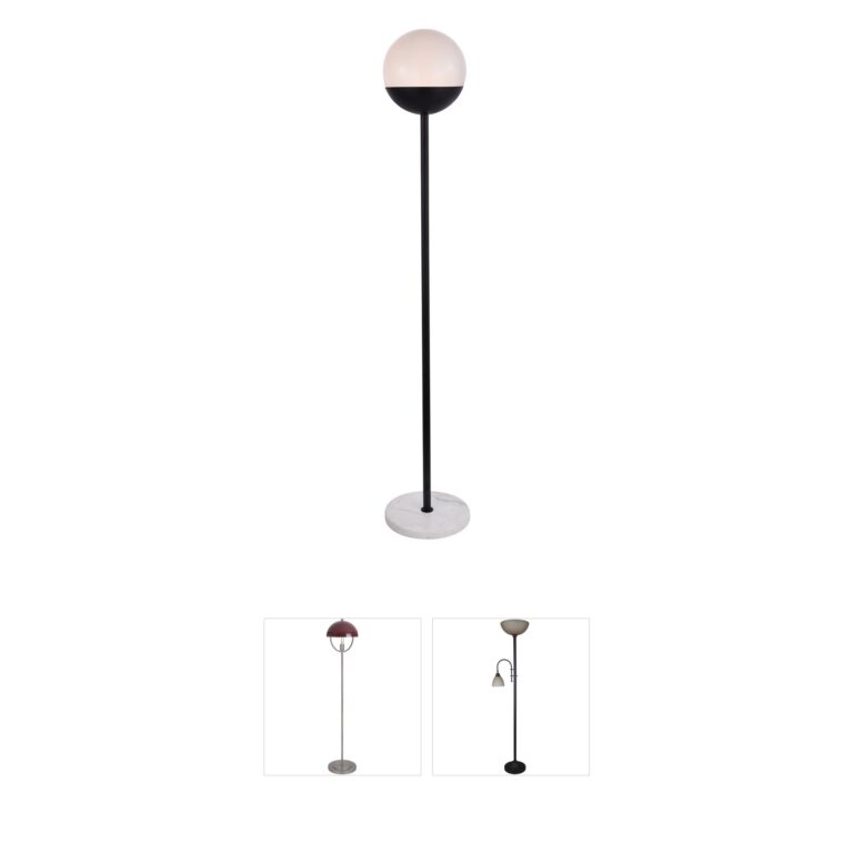 Living District Eclipse Black Metal & Glass Floor Lamp