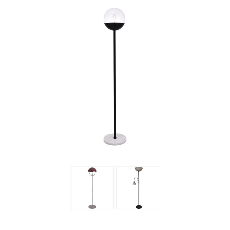 Living District Eclipse Black Metal & Glass Floor Lamp