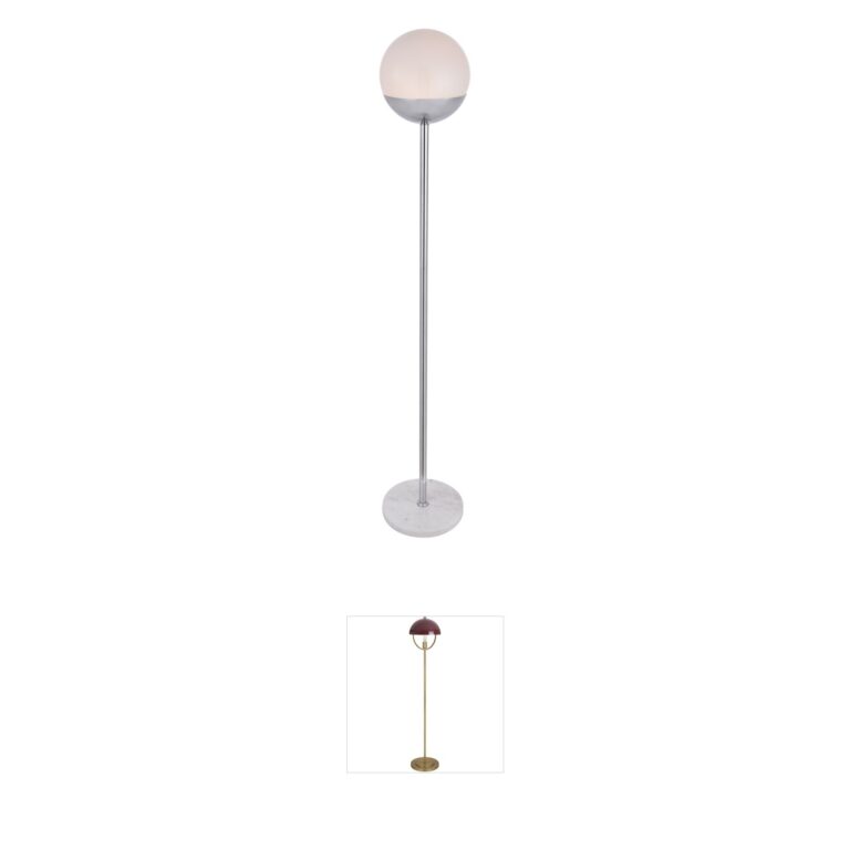 Living District Eclipse Chrome & Frosted Glass Floor Lamp