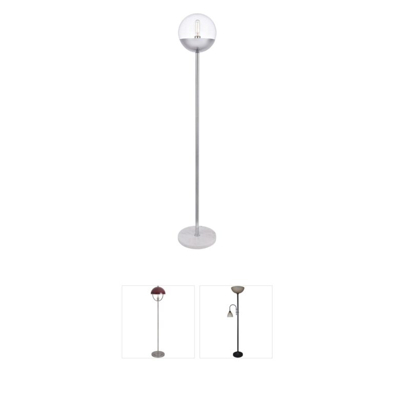 Living District Eclipse Chrome & Glass Floor Lamp
