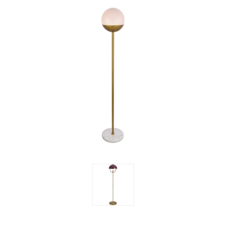 Living District Eclipse Brass & Frosted Glass Floor Lamp