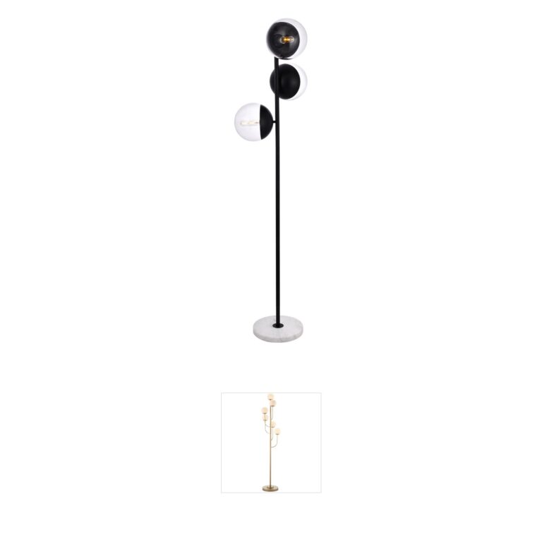 Living District Eclipse Black Metal & Glass Floor Lamp