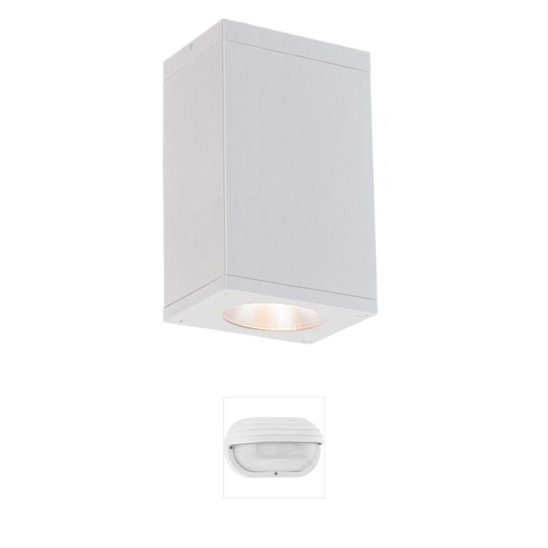 WAC Lighting Cube Arch White Die-Cast Aluminum Outdoor LED Ceiling Light