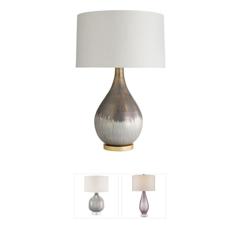 Arteriors Romy Glass Table Lamp with Satin Silvered Bronze Finish