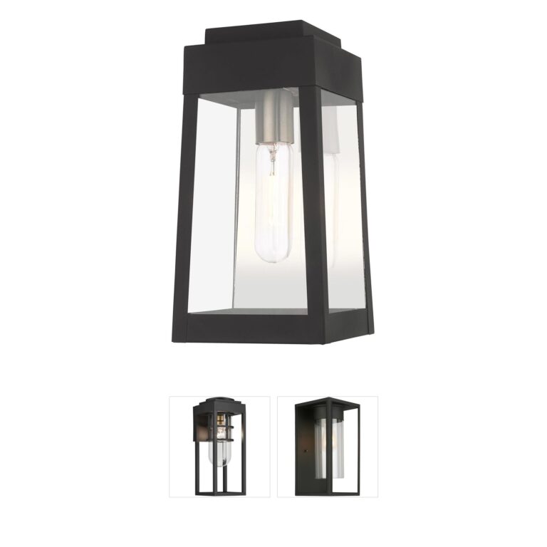 Livex Lighting Oslo Black Solid Brass Outdoor Wall Lantern