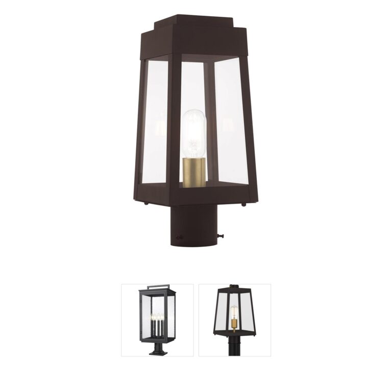 Livex Lighting Oslo Bronze Solid Brass Outdoor Post Lantern