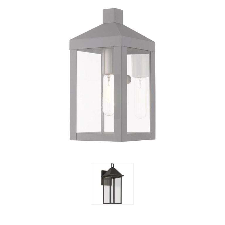 Livex Lighting Nyack Nordic Gray Solid Brass Outdoor Wall Lantern