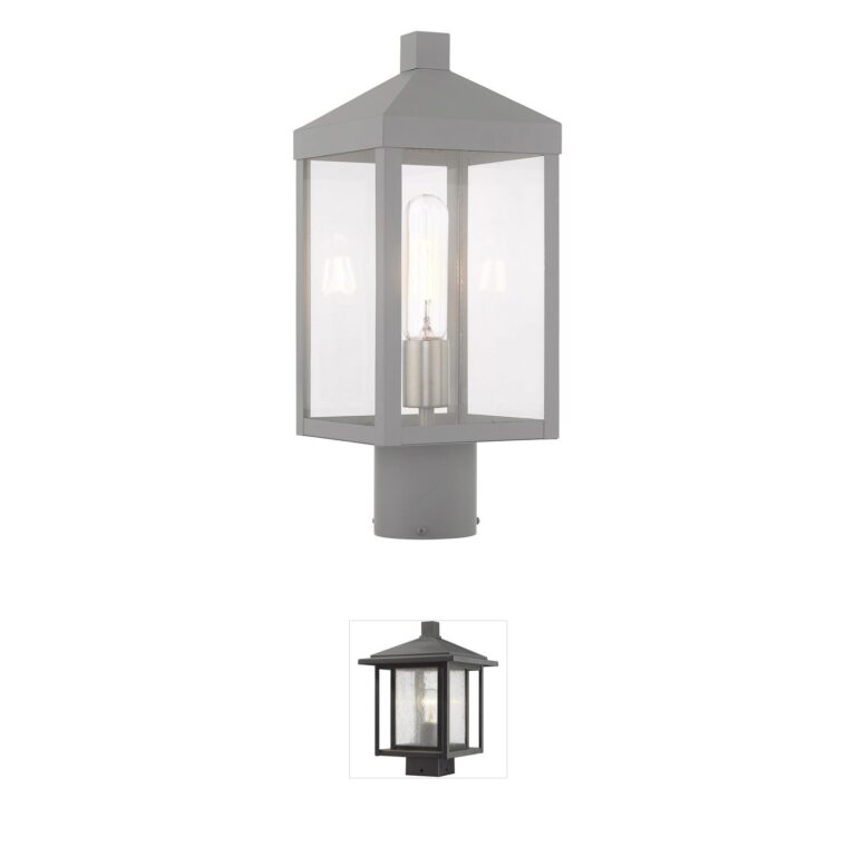 Livex Lighting Nyack Nordic Gray Solid Brass Outdoor Post Light