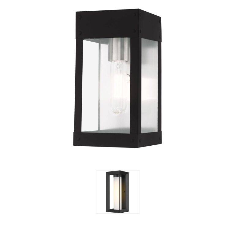 Livex Lighting Barrett Black Stainless Steel Outdoor Wall Lantern