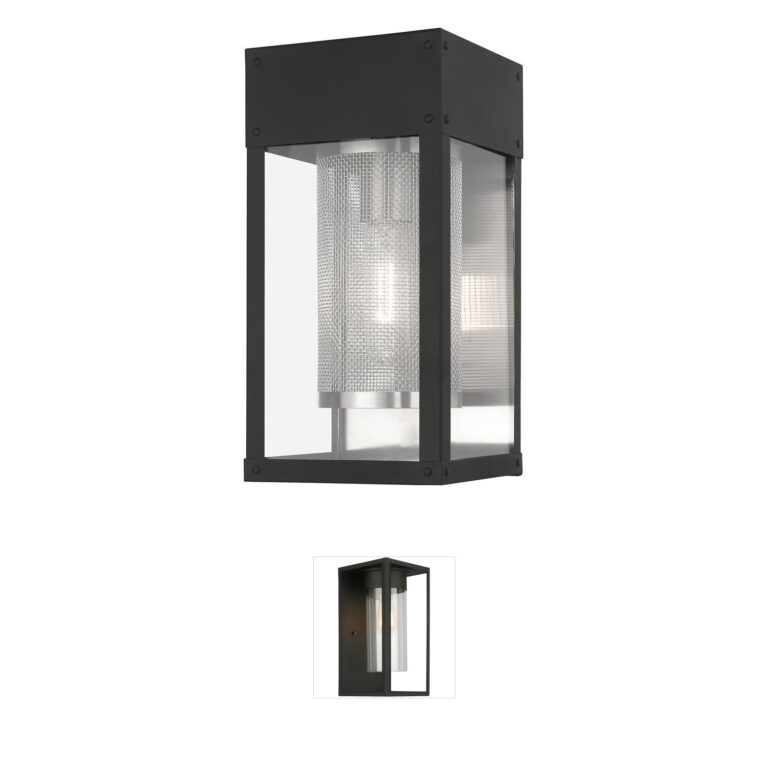 Livex Lighting Franklin Collection Black Stainless Steel Outdoor Wall Lantern