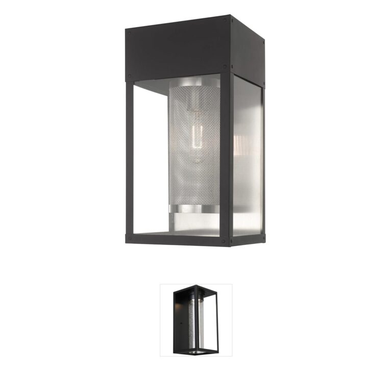 Livex Lighting Franklin Collection Black Stainless Steel Outdoor Wall Light